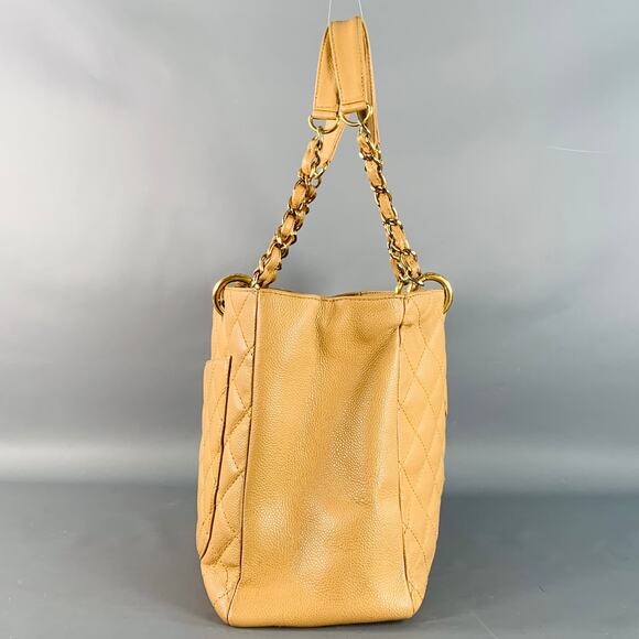CHANEL Vintage GST Caviar Grand Shopping Tote Beige Gold Quilted Leather Handbag - Picture 3 of 16